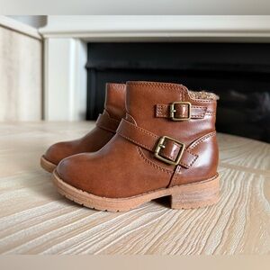 Wonder nation|Baby girl/toddler Brown Faux Leather Kids Boots, like new•••size 7